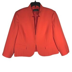 Black Label by Evan-Picone Orange Blazer Jacket Women's Size 18 NEW